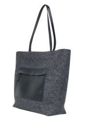 Current Boutique-Graf Lantz - Gray Wool Felt & Leather Tote Bag