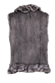 Current Boutique-Grey Rabbit Fur Vest Sz S/M