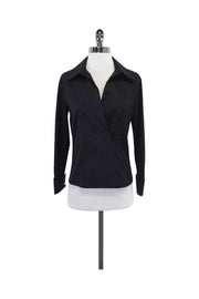 Current Boutique-Gucci - Black Cotton Button-Up Long Sleeve Shirt Sz 4