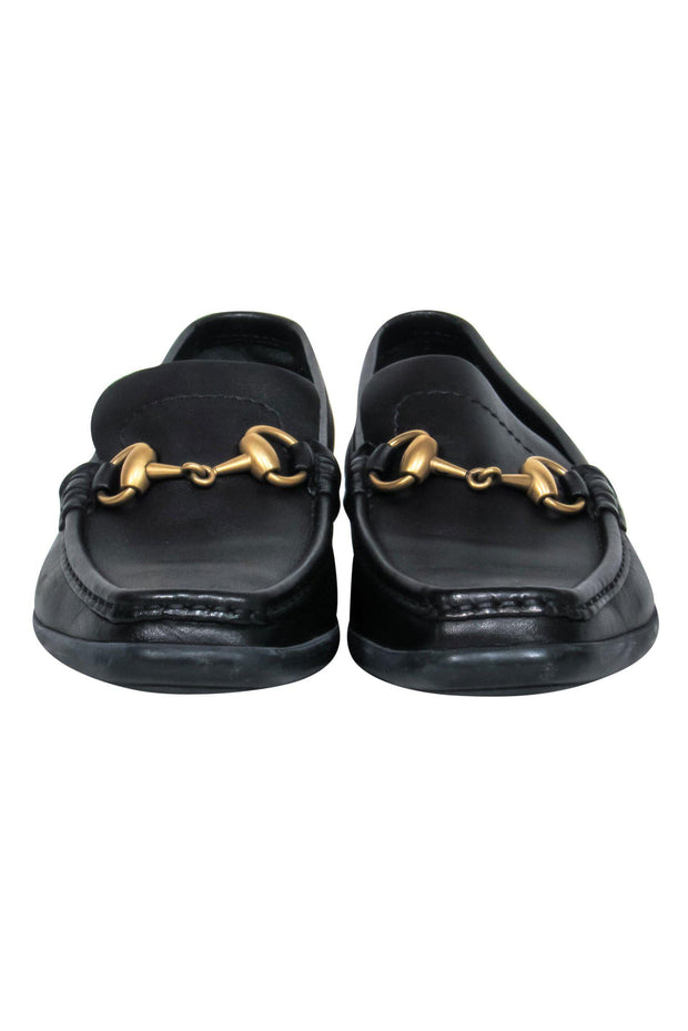 Current Boutique-Gucci - Black Leather Almond Toe Loafers w/ Horsebit Sz 5.5