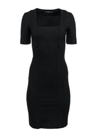 Current Boutique-Gucci - Black Square-Necked Fitted Sheath Dress Sz S