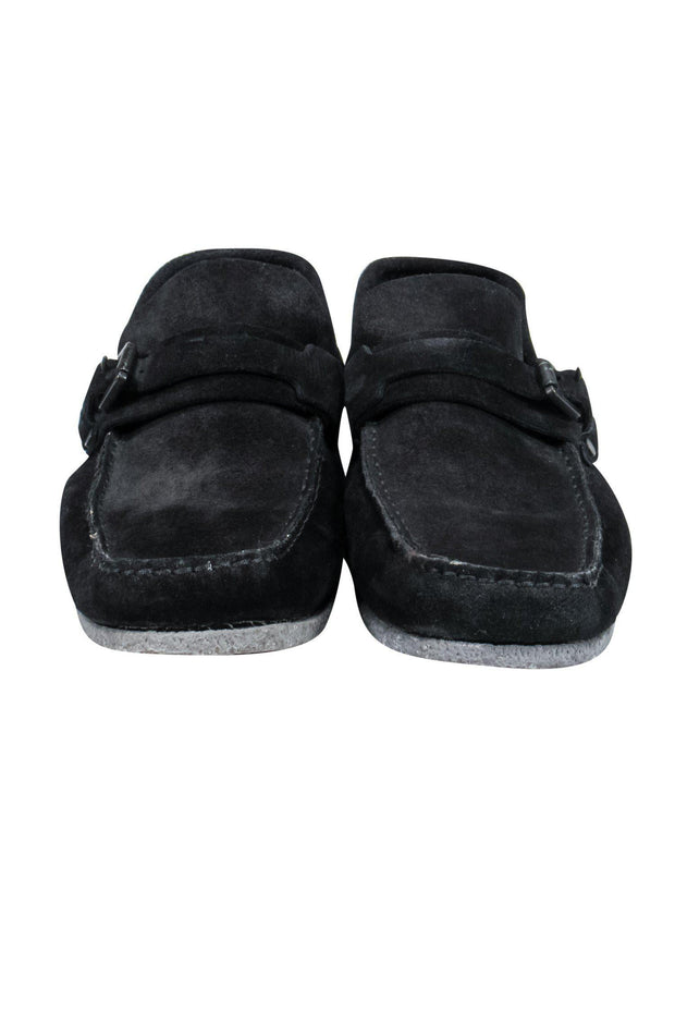 Current Boutique-Gucci - Black Suede Square-Toe Loafers Sz 6.5