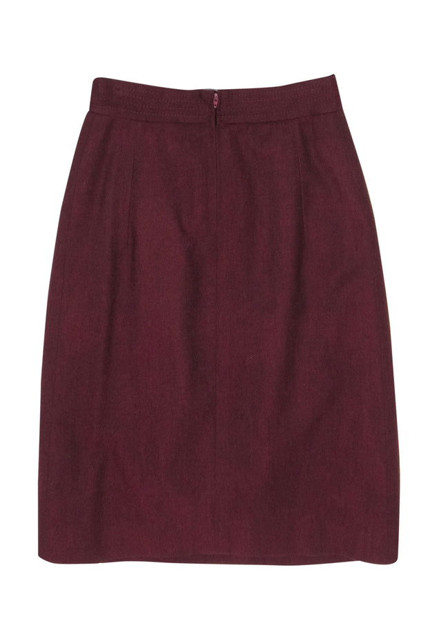 Current Boutique-Gucci - Burgundy Wool Midi Skirt Sz 10