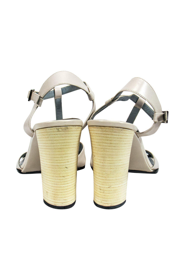 Current Boutique-Gucci - Ivory Leather Block Heeled Sandals Sz 9.5