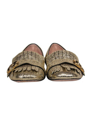 Current Boutique-Gucci - Metallic Gold Loafers w/ Logo Sz 9.5