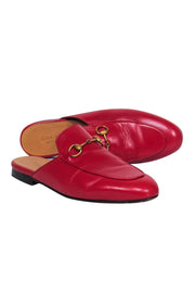 Current Boutique-Gucci - Red Leather Loafer Mules w/ Horsebit Sz 7.5