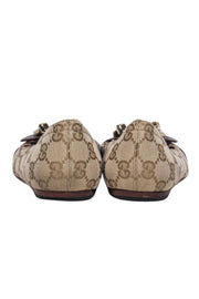 Current Boutique-Gucci - Tan Monogram Print Flats w/ Buckle Sz 6