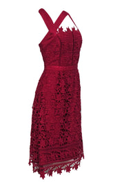 Current Boutique-HD in Paris - Hot Pink Floral Crochet Sheath Dress Sz 10