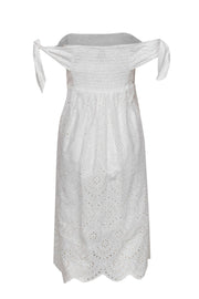 Current Boutique-HD in Paris - White Eyelet Lace Off-the-Shoulder Midi Dress Sz L