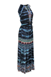 Current Boutique-Hale Bob - Blue Bohemian Print Sleeveless Maxi Dress w/ Tassels Sz XS