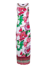 Current Boutique-Hale Bob - White & Floral Print Sleeveless Maxi Dress Sz XS