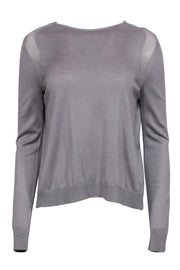 Current Boutique-Halston Heritage - Grey Sweater w/ Silk Back Detail Sz S