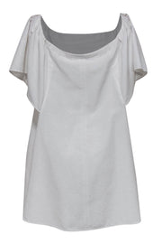 Current Boutique-Halston Heritage - White Metallic Off-the-Shoulder Short Sleeve Shift Dress Sz 10