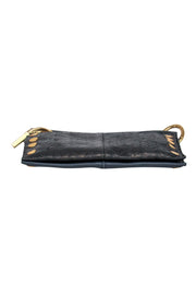 Current Boutique-Hammitt - Navy & Gold Leather Fold-Over "VIP" Crossbody Bag