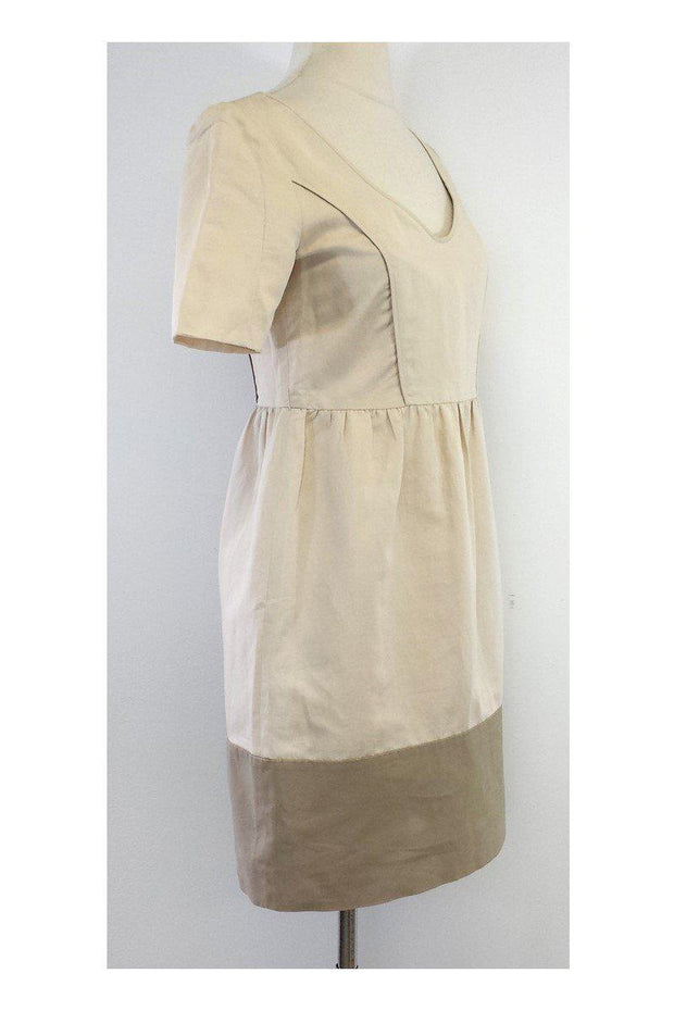 Current Boutique-Hanii Y - Tan & Taupe Cotton Short Sleeve Dress Sz 4