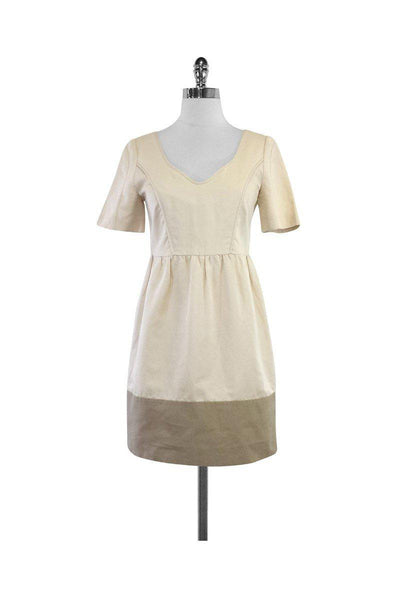 Current Boutique-Hanii Y - Tan & Taupe Cotton Short Sleeve Dress Sz 4