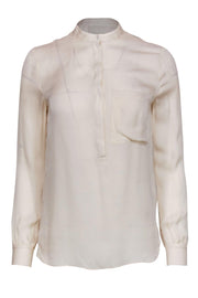 Current Boutique-Haute Hippie - Beige Silk Button-Front Blouse Sz XS