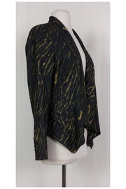 Current Boutique-Haute Hippie - Green & Black Animal Print Blazer Sz 6