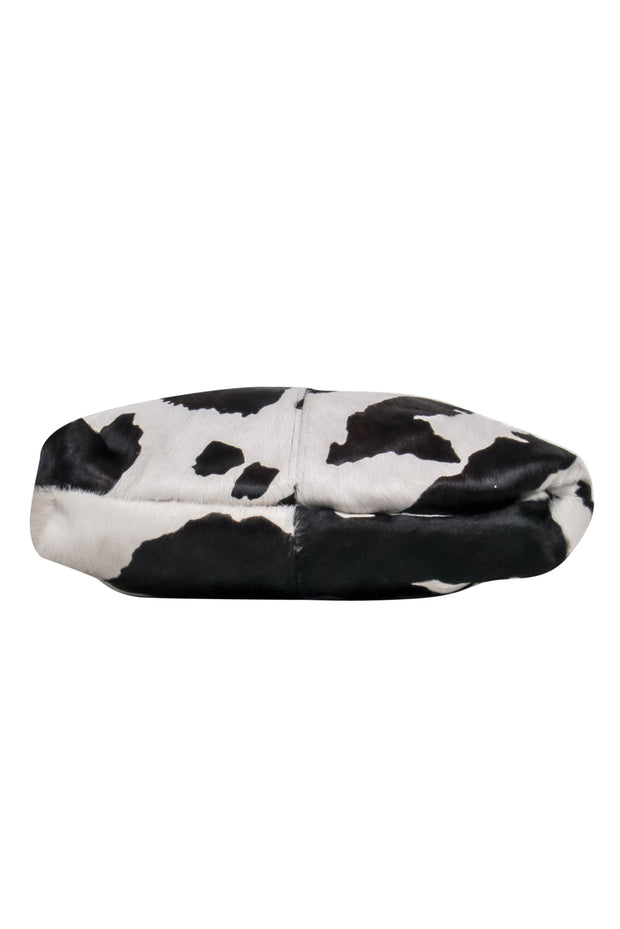 Current Boutique-Heat and Fury - White & Black Cow Print Calf Hair Tote