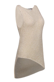 Current Boutique-Helmut Lang - Beige Knit Tank w/ Asymmetrical Hem Sz S