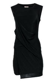 Current Boutique-Helmut Lang - Black Asymmetrical Midi Dress w/ Draping Sz S