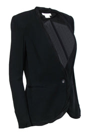 Current Boutique-Helmut Lang - Black Buttoned Blazer w/ Silk Trim Sz 2