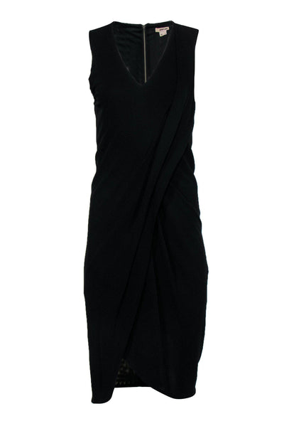 Current Boutique-Helmut Lang - Black Draped Maxi Shift Dress Sz L