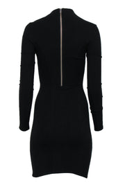 Current Boutique-Helmut Lang - Black Long Sleeve Bodycon Dress w/ Asymmetric Neckline Sz 0