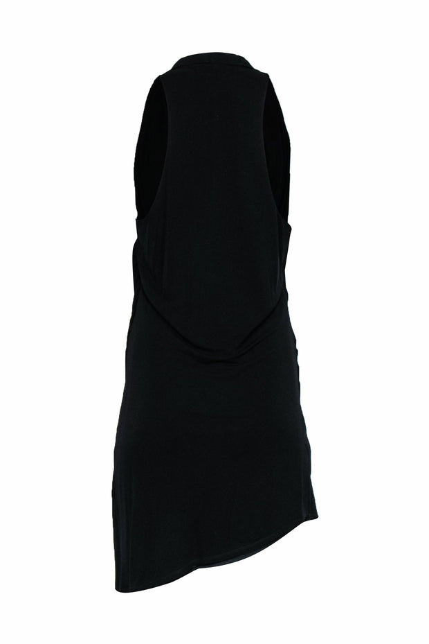 Current Boutique-Helmut Lang - Black Racerback Dress w/ Draped Detail Sz L