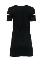 Current Boutique-Helmut Lang - Black Ribbed T-Shirt Dress w/ Cutouts Sz S