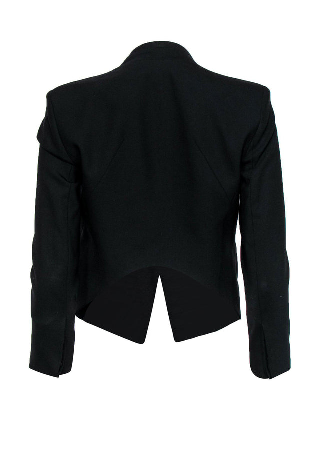 Current Boutique-Helmut Lang - Black Wool Collarless Blazer Sz 0