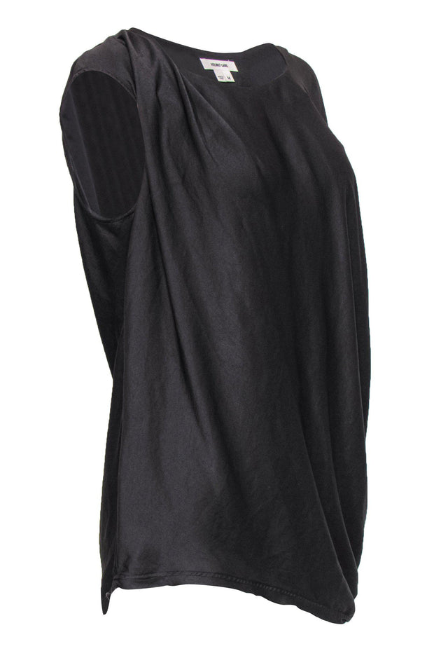 Current Boutique-Helmut Lang - Brown Satin Asymmetric Draped Top Sz M