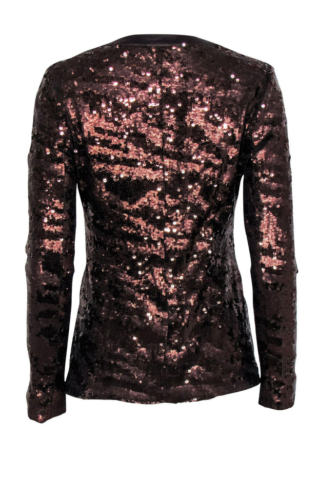 Current Boutique-Helmut Lang - Brown Sequin Button-Up Cardigan Sz 2