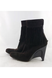 Current Boutique-Helmut Lang - Brown Suede Fringe Booties Sz 9