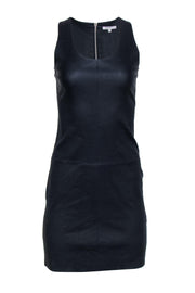 Current Boutique-Helmut Lang - Dark Navy Fitted Lamb Leather Tank Dress Sz XS