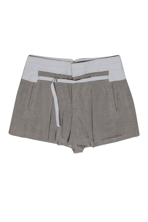 Current Boutique-Helmut Lang - Grey High Waisted “Conch” Shorts w/ Belt Detail Sz 6