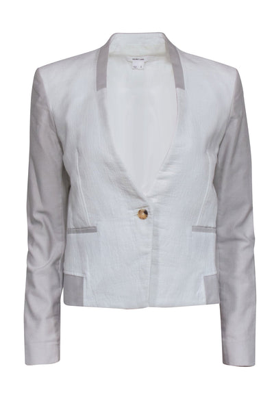 Current Boutique-Helmut Lang - Ivory & Beige Single Button Blazer Sz 2