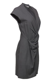 Current Boutique-Helmut Lang - Taupe Gathered Front Sheath Dress Sz 10