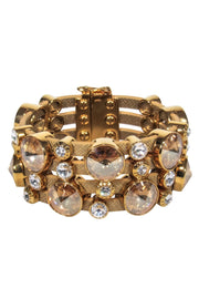 Current Boutique-Henri Bendel - Gold Bubble Rhinestone Cuff Bracelet