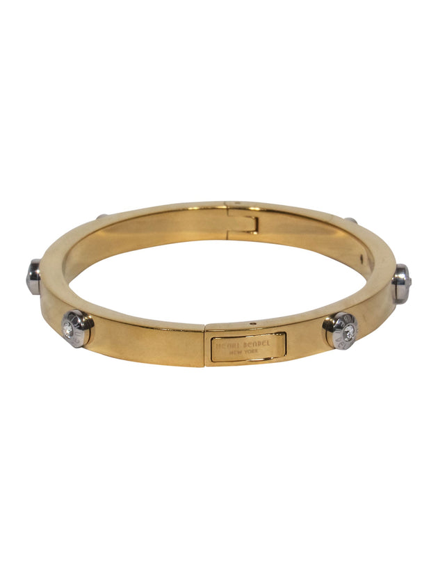 Current Boutique-Henri Bendel - Gold Studded Hinge Bangle Bracelet