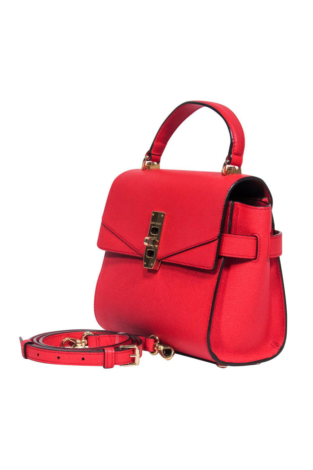 Current Boutique-Henri Bendel - Red Textured Leather Mini Convertible Satchel