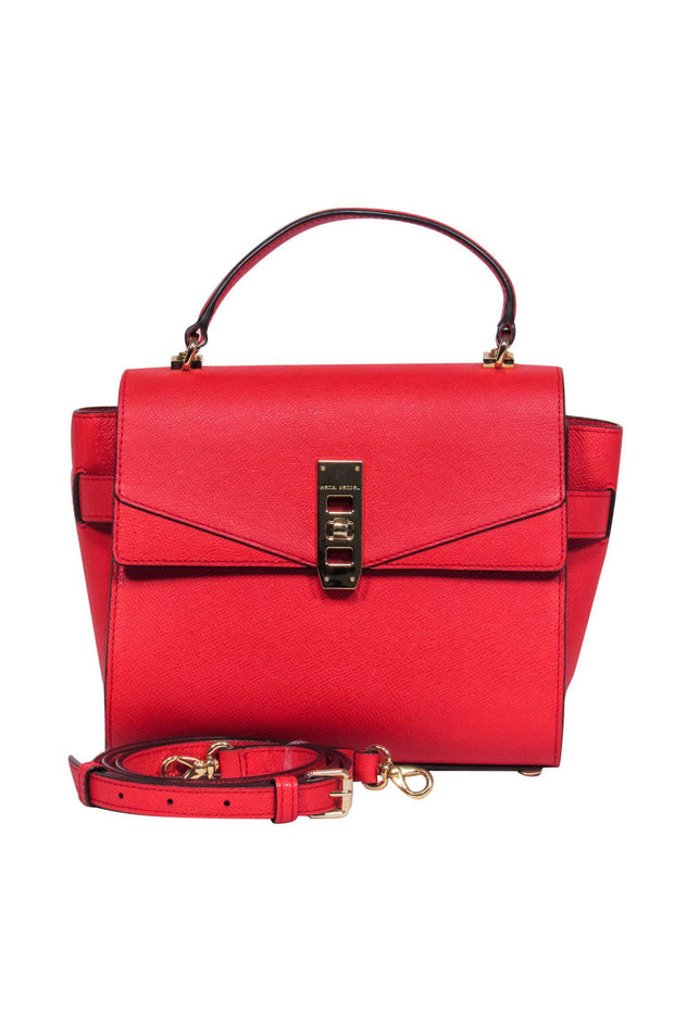 Current Boutique-Henri Bendel - Red Textured Leather Mini Convertible Satchel