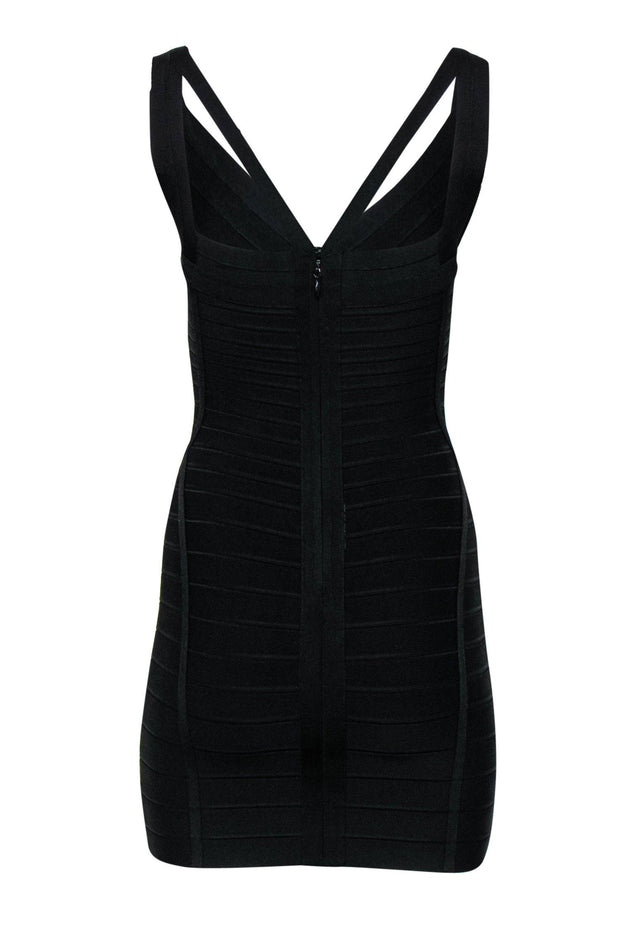 Current Boutique-Herve Leger - Black Strappy Bandage Dress Sz S