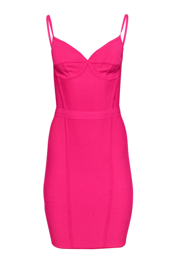 Current Boutique-Herve Leger - Hot Pink Sleeveless Bandage-Style Bodycon Dress Sz S