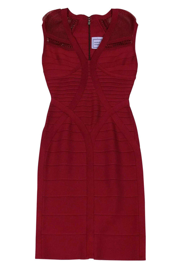 Current Boutique-Herve Leger - Red Bandage Dress Sz M