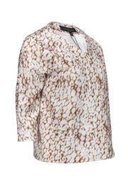 Current Boutique-Hilton Hollis - White & Beige Light Leopard Print Flared Jacket Sz 10