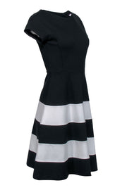 Current Boutique-Hobbs - Black & White Striped Fit & Flare Dress Sz 4