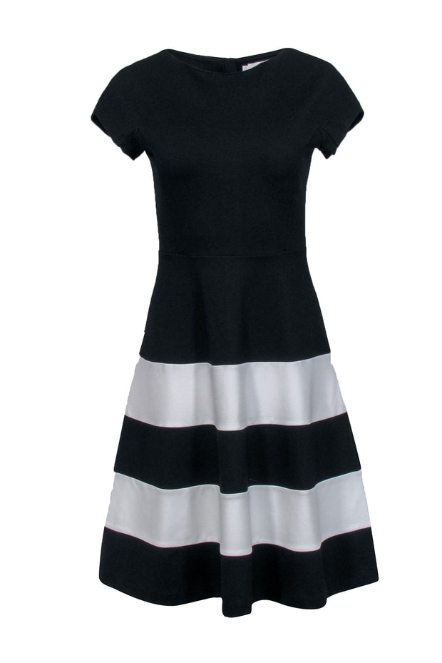 Current Boutique-Hobbs - Black & White Striped Fit & Flare Dress Sz 4