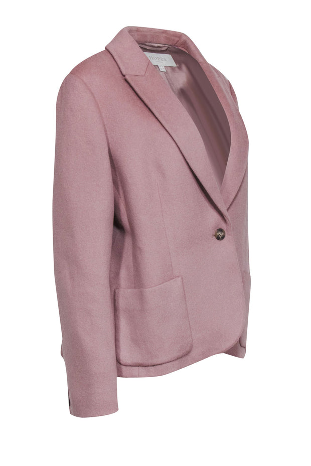 Current Boutique-Hobbs - Blush Wool Single Button Blazer Sz 14