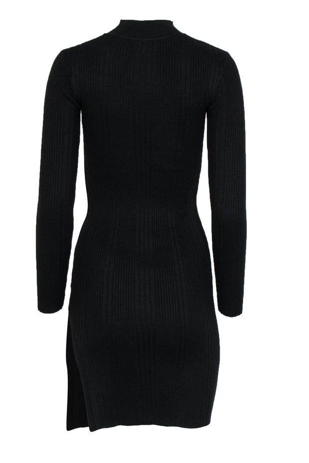 Current Boutique-House of Harlow 1960 x Revolve - Black Ribbed Knit Keyhole Cutout Bodycon Dress Sz XS